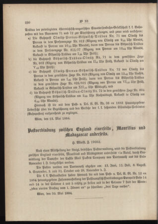 Post- und Telegraphen-Verordnungsblatt für das Verwaltungsgebiet des K.-K. Handelsministeriums 18840614 Seite: 2