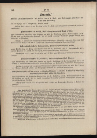 Post- und Telegraphen-Verordnungsblatt für das Verwaltungsgebiet des K.-K. Handelsministeriums 18840618 Seite: 14