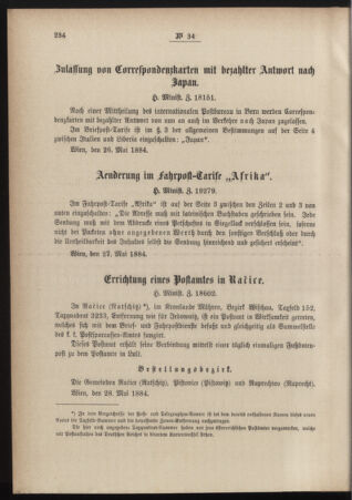 Post- und Telegraphen-Verordnungsblatt für das Verwaltungsgebiet des K.-K. Handelsministeriums 18840618 Seite: 2