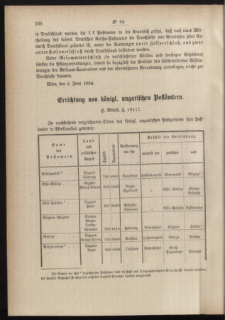 Post- und Telegraphen-Verordnungsblatt für das Verwaltungsgebiet des K.-K. Handelsministeriums 18840618 Seite: 4