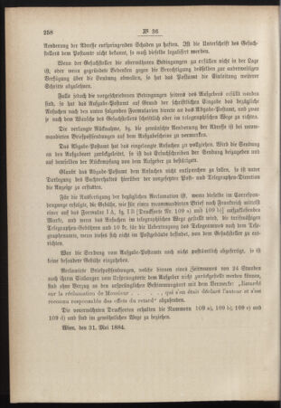 Post- und Telegraphen-Verordnungsblatt für das Verwaltungsgebiet des K.-K. Handelsministeriums 18840624 Seite: 2