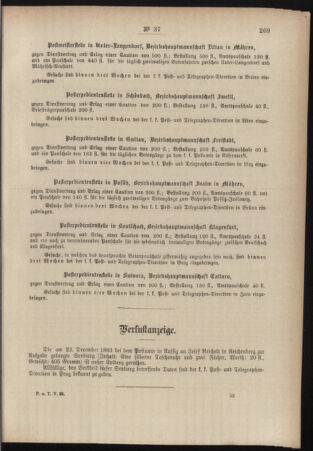 Post- und Telegraphen-Verordnungsblatt für das Verwaltungsgebiet des K.-K. Handelsministeriums 18840630 Seite: 9