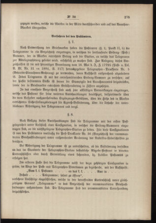 Post- und Telegraphen-Verordnungsblatt für das Verwaltungsgebiet des K.-K. Handelsministeriums 18840702 Seite: 5