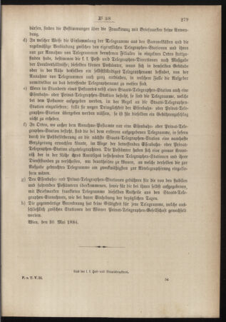 Post- und Telegraphen-Verordnungsblatt für das Verwaltungsgebiet des K.-K. Handelsministeriums 18840702 Seite: 9