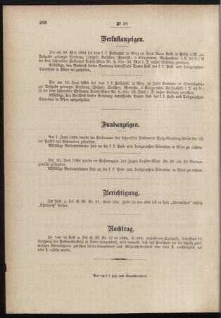 Post- und Telegraphen-Verordnungsblatt für das Verwaltungsgebiet des K.-K. Handelsministeriums 18840704 Seite: 8