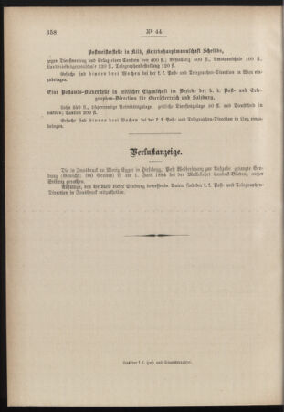 Post- und Telegraphen-Verordnungsblatt für das Verwaltungsgebiet des K.-K. Handelsministeriums 18840718 Seite: 4