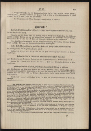 Post- und Telegraphen-Verordnungsblatt für das Verwaltungsgebiet des K.-K. Handelsministeriums 18840725 Seite: 3