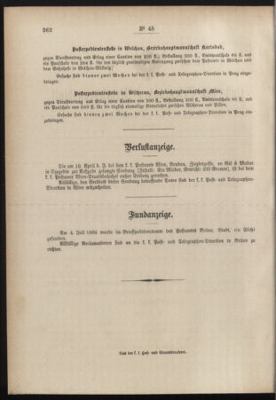 Post- und Telegraphen-Verordnungsblatt für das Verwaltungsgebiet des K.-K. Handelsministeriums 18840725 Seite: 4