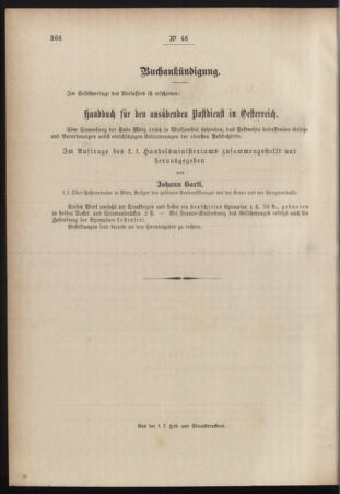 Post- und Telegraphen-Verordnungsblatt für das Verwaltungsgebiet des K.-K. Handelsministeriums 18840729 Seite: 4