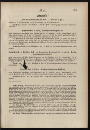 Post- und Telegraphen-Verordnungsblatt für das Verwaltungsgebiet des K.-K. Handelsministeriums 18840731 Seite: 7