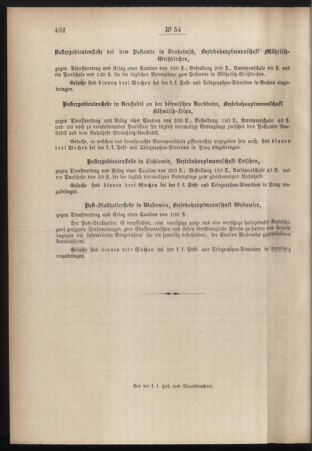 Post- und Telegraphen-Verordnungsblatt für das Verwaltungsgebiet des K.-K. Handelsministeriums 18840820 Seite: 4