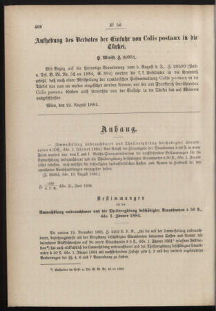 Post- und Telegraphen-Verordnungsblatt für das Verwaltungsgebiet des K.-K. Handelsministeriums 18840826 Seite: 2