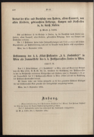 Post- und Telegraphen-Verordnungsblatt für das Verwaltungsgebiet des K.-K. Handelsministeriums 18840913 Seite: 2