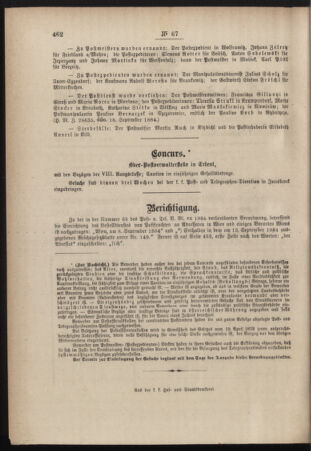 Post- und Telegraphen-Verordnungsblatt für das Verwaltungsgebiet des K.-K. Handelsministeriums 18840925 Seite: 4