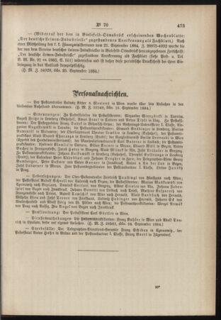 Post- und Telegraphen-Verordnungsblatt für das Verwaltungsgebiet des K.-K. Handelsministeriums 18840930 Seite: 3