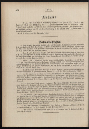 Post- und Telegraphen-Verordnungsblatt für das Verwaltungsgebiet des K.-K. Handelsministeriums 18841001 Seite: 2