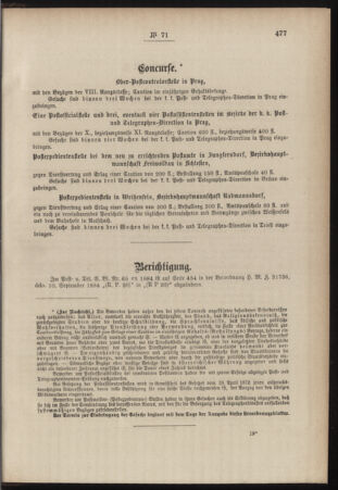 Post- und Telegraphen-Verordnungsblatt für das Verwaltungsgebiet des K.-K. Handelsministeriums 18841001 Seite: 3