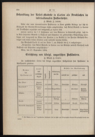 Post- und Telegraphen-Verordnungsblatt für das Verwaltungsgebiet des K.-K. Handelsministeriums 18841004 Seite: 2