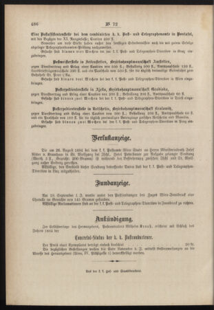 Post- und Telegraphen-Verordnungsblatt für das Verwaltungsgebiet des K.-K. Handelsministeriums 18841004 Seite: 8