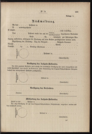 Post- und Telegraphen-Verordnungsblatt für das Verwaltungsgebiet des K.-K. Handelsministeriums 18841015 Seite: 3