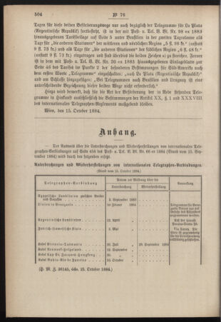 Post- und Telegraphen-Verordnungsblatt für das Verwaltungsgebiet des K.-K. Handelsministeriums 18841027 Seite: 6