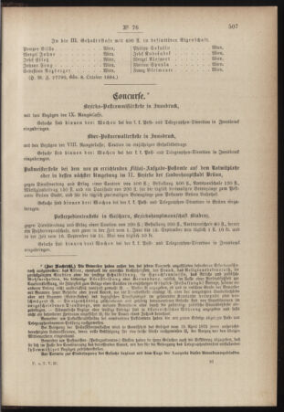 Post- und Telegraphen-Verordnungsblatt für das Verwaltungsgebiet des K.-K. Handelsministeriums 18841027 Seite: 9