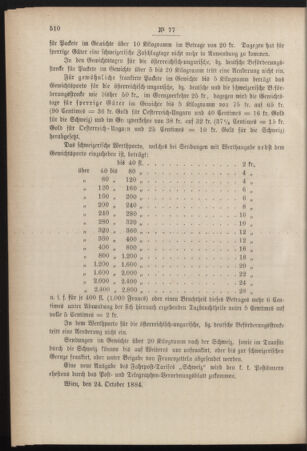 Post- und Telegraphen-Verordnungsblatt für das Verwaltungsgebiet des K.-K. Handelsministeriums 18841030 Seite: 2