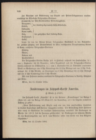 Post- und Telegraphen-Verordnungsblatt für das Verwaltungsgebiet des K.-K. Handelsministeriums 18841030 Seite: 4