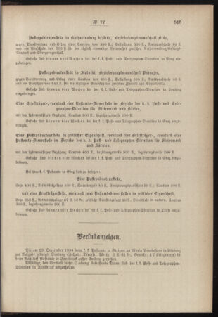 Post- und Telegraphen-Verordnungsblatt für das Verwaltungsgebiet des K.-K. Handelsministeriums 18841030 Seite: 7