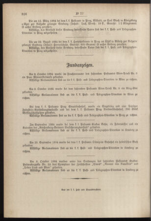 Post- und Telegraphen-Verordnungsblatt für das Verwaltungsgebiet des K.-K. Handelsministeriums 18841030 Seite: 8