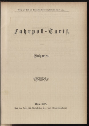 Post- und Telegraphen-Verordnungsblatt für das Verwaltungsgebiet des K.-K. Handelsministeriums 18841121 Seite: 5