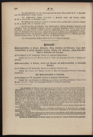 Post- und Telegraphen-Verordnungsblatt für das Verwaltungsgebiet des K.-K. Handelsministeriums 18841210 Seite: 6