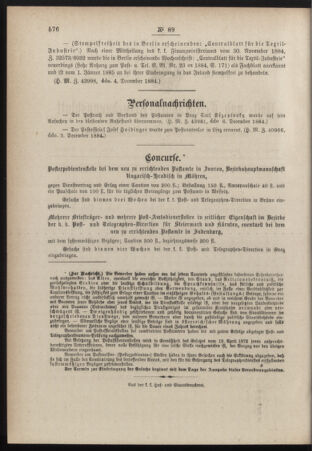 Post- und Telegraphen-Verordnungsblatt für das Verwaltungsgebiet des K.-K. Handelsministeriums 18841214 Seite: 4