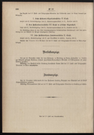 Post- und Telegraphen-Verordnungsblatt für das Verwaltungsgebiet des K.-K. Handelsministeriums 18841227 Seite: 8