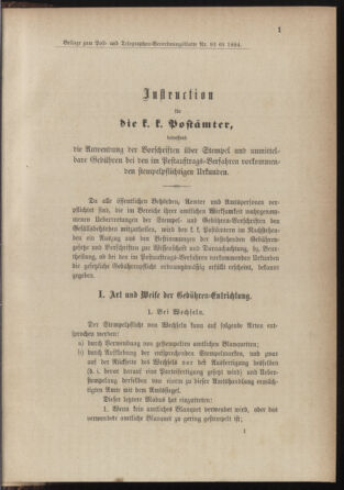 Post- und Telegraphen-Verordnungsblatt für das Verwaltungsgebiet des K.-K. Handelsministeriums 18841230 Seite: 5