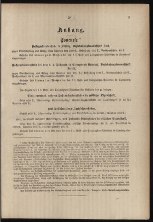 Post- und Telegraphen-Verordnungsblatt für das Verwaltungsgebiet des K.-K. Handelsministeriums 18850107 Seite: 3