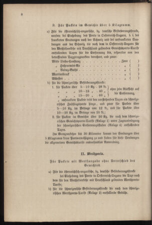 Post- und Telegraphen-Verordnungsblatt für das Verwaltungsgebiet des K.-K. Handelsministeriums 18850126 Seite: 14