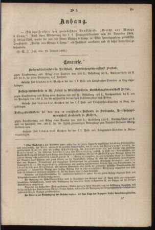 Post- und Telegraphen-Verordnungsblatt für das Verwaltungsgebiet des K.-K. Handelsministeriums 18850126 Seite: 3