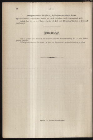 Post- und Telegraphen-Verordnungsblatt für das Verwaltungsgebiet des K.-K. Handelsministeriums 18850131 Seite: 10