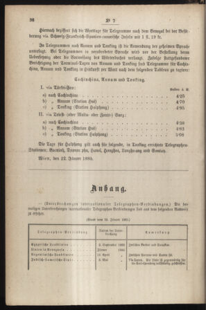 Post- und Telegraphen-Verordnungsblatt für das Verwaltungsgebiet des K.-K. Handelsministeriums 18850131 Seite: 8