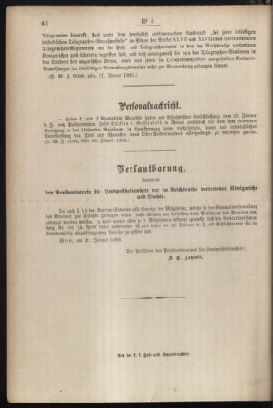 Post- und Telegraphen-Verordnungsblatt für das Verwaltungsgebiet des K.-K. Handelsministeriums 18850206 Seite: 4