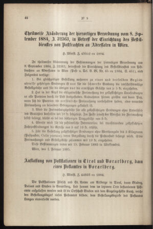 Post- und Telegraphen-Verordnungsblatt für das Verwaltungsgebiet des K.-K. Handelsministeriums 18850209 Seite: 2