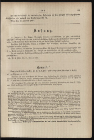 Post- und Telegraphen-Verordnungsblatt für das Verwaltungsgebiet des K.-K. Handelsministeriums 18850209 Seite: 3