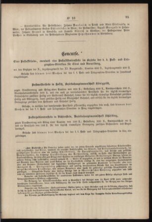 Post- und Telegraphen-Verordnungsblatt für das Verwaltungsgebiet des K.-K. Handelsministeriums 18850310 Seite: 13