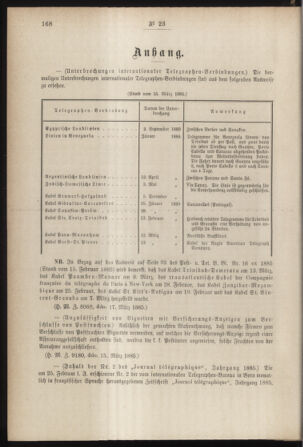 Post- und Telegraphen-Verordnungsblatt für das Verwaltungsgebiet des K.-K. Handelsministeriums 18850402 Seite: 6