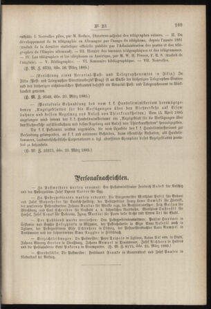 Post- und Telegraphen-Verordnungsblatt für das Verwaltungsgebiet des K.-K. Handelsministeriums 18850402 Seite: 7