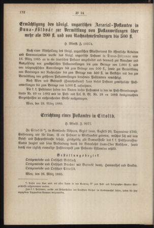 Post- und Telegraphen-Verordnungsblatt für das Verwaltungsgebiet des K.-K. Handelsministeriums 18850404 Seite: 2