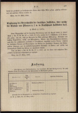 Post- und Telegraphen-Verordnungsblatt für das Verwaltungsgebiet des K.-K. Handelsministeriums 18850408 Seite: 3