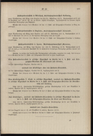 Post- und Telegraphen-Verordnungsblatt für das Verwaltungsgebiet des K.-K. Handelsministeriums 18850414 Seite: 11