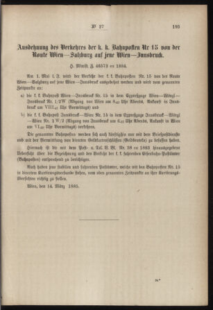 Post- und Telegraphen-Verordnungsblatt für das Verwaltungsgebiet des K.-K. Handelsministeriums 18850417 Seite: 3